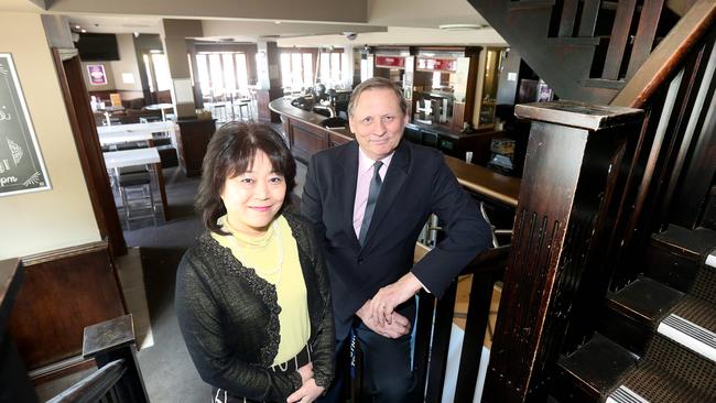 Academique principal David Dolley and his wife Nanae will convert the Courthouse Hotel in Southport into a college for overseas students. Picture: Mike Batterham