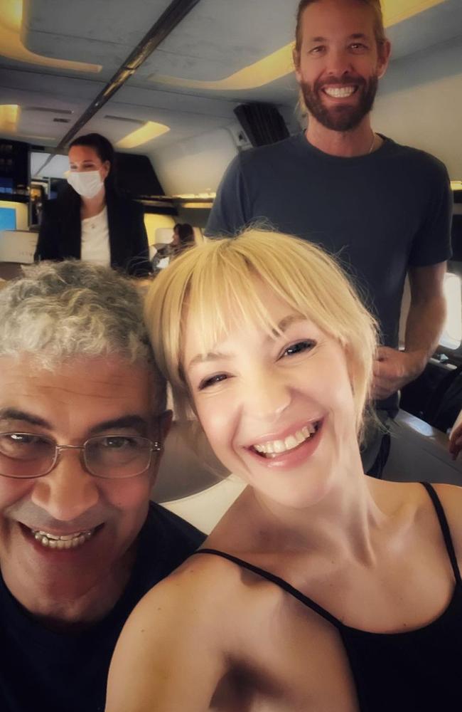 Taylor Hawkins (top) with bandmates Samantha Sidley (right) and Pat Smear (left) in a photo taken just days before his death.