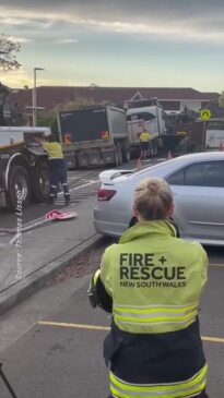 Truck ploughs in Sydney school