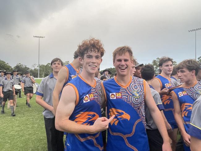 Ashgrove First XVIII afl footy boys after the game.