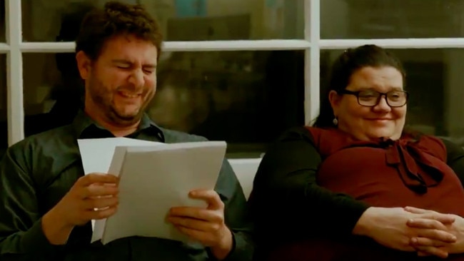 Academic “hoaxers’’ Helen Pluckrose, right, and James Lindsay, laughing at the ease with which one of their fake papers was able to be published.