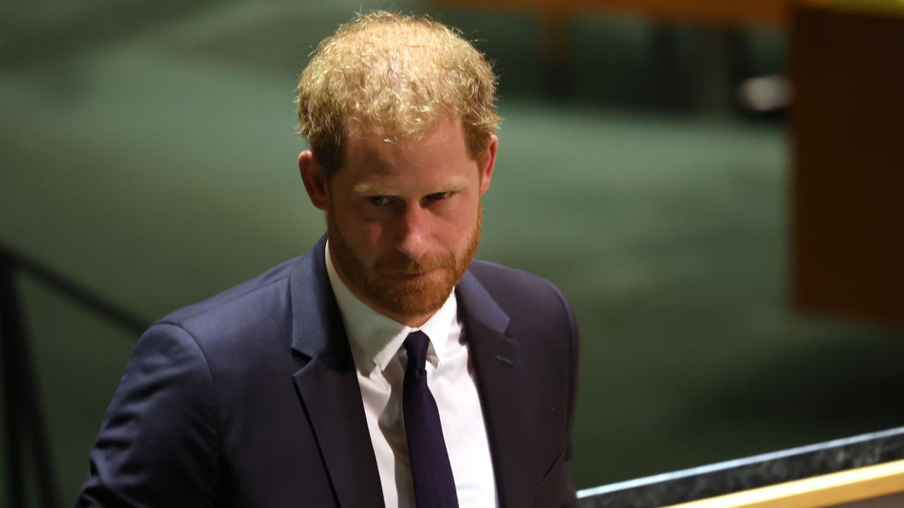 Prince Harry leaves the podium after addressing the United Nations (UN) general assembly on July 18, 2022 in New York City. Picture: Spencer Platt/Getty Images/AFP