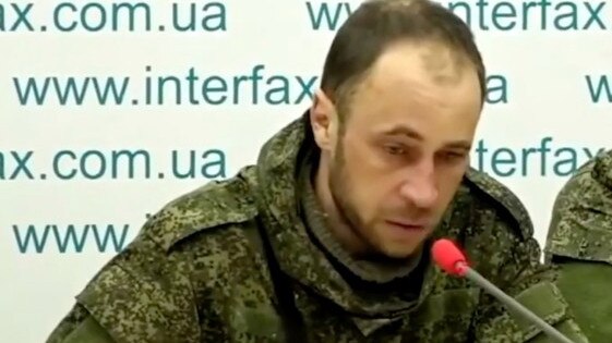 One of the captured Russian soldiers broke down crying. Picture: UKrinformTV