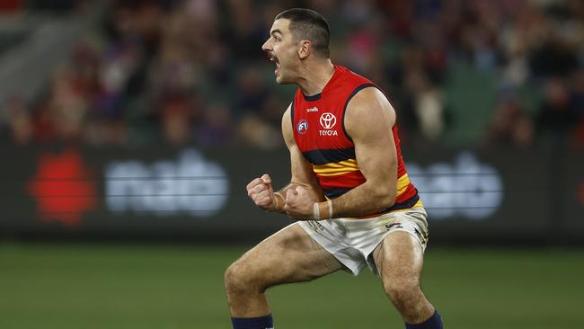 Taylor Walker booted three final-quarter goals against Melbourne on Sunday. Picture: Daniel Pockett/Getty Images