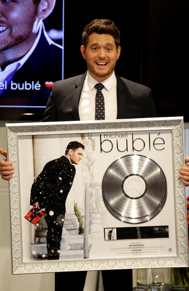 Michael Buble’s Christmas album is the gift that keeps giving on the ARIA charts. Picture: Jonathan Ng