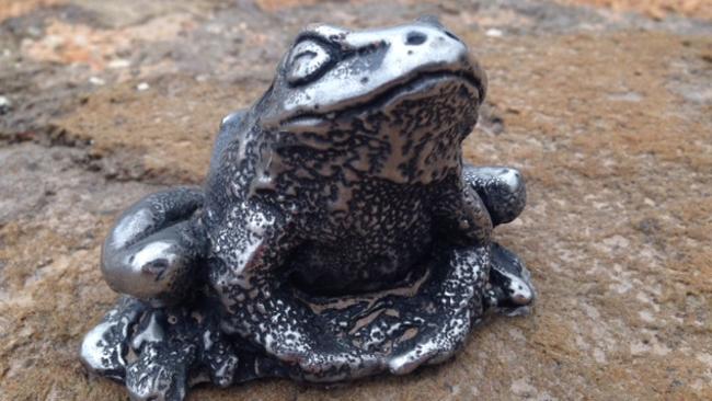 One of the many cast iron animals at the playground.