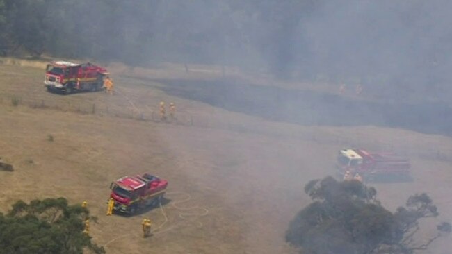 Fire crews on the scene. Picture: 7 News