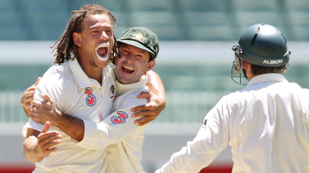 Symonds (L) was one of the great success stories of Ricky Ponting’s captaincy. Picture: AFP