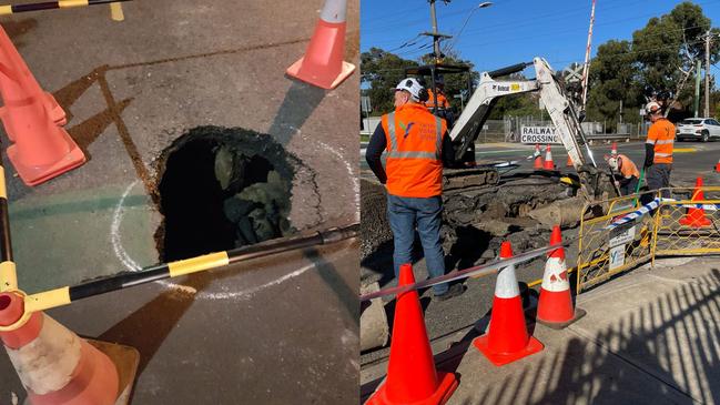 A mysterious sinkhole has emerged on Victoria Rd in Thornbury.