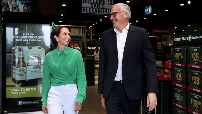 Incoming Endeavour CEO Jayne Hrdlicka with Endeavour Group chairman Ari Mervis. Picture: Jane Dempster
