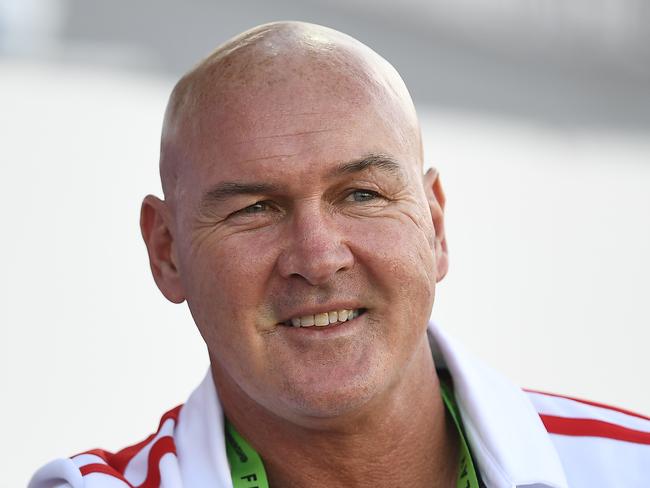 TOWNSVILLE, AUSTRALIA - MARCH 16: Dragons coach Paul McGregor looks on before the start of the round 1 NRL match between the North Queensland Cowboys and the St George Illawarra Dragons at 1300SMILES Stadium on March 16, 2019 in Townsville, Australia. (Photo by Ian Hitchcock/Getty Images)