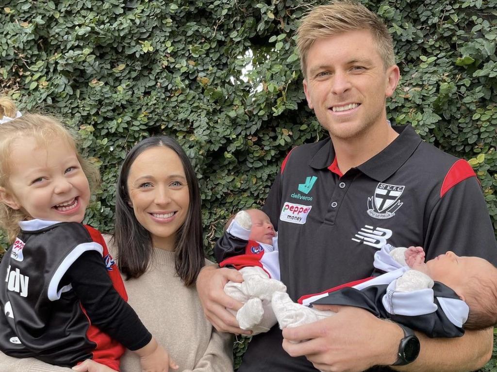 Seb and Marnie Ross with daughter Charlotte and twin sons Vinny and Henley. Picture: Instagram