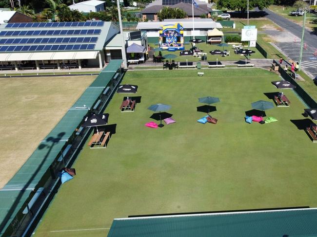 An aerial of one of the greens at Club Iluka