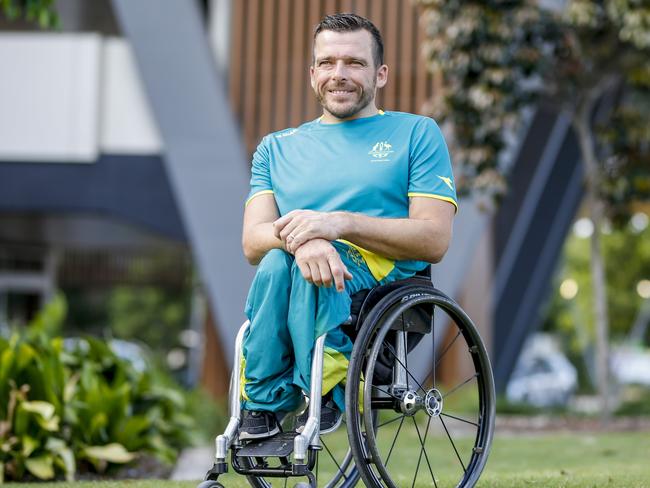 Champion Paralympian Kurt Fearnley prepares for his final race in the 2018 Commonwealth Games. Photo Tim Marsden