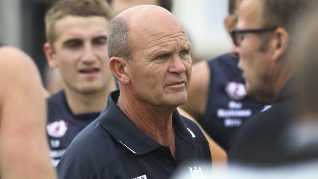 Noarlunga coach Barry Pilmore is hosing down his side’s unbeaten record. Picture: AAP/Dean Martin