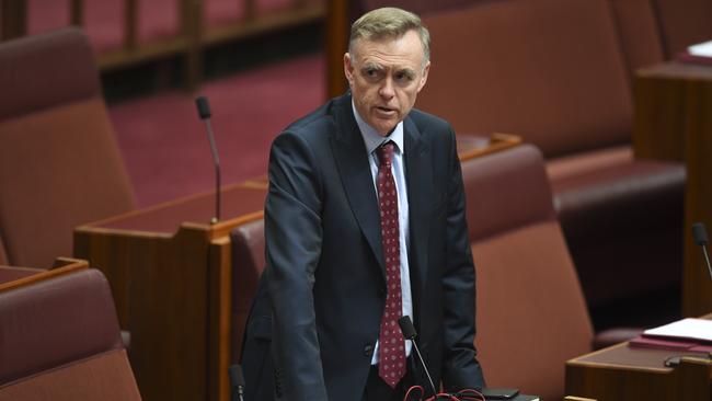 Labor Senator Chris Ketter speaks during the Same Sex Marriage debate in the Senate chamber at Parliament House in Canberra, Tuesday, November 28, 2017. (AAP Image/Lukas Coch)