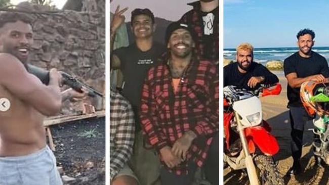 Josh Addo-Carr and Latrell Mitchell on a camping trip.