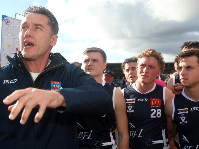 Interleague Championship, Under 23, Ballarat V Hampden, At Mars Stadium, Ballarat, Ballarat FNL wom 13-13-91 v 11-9-75, Ballarat FNL coach Anthony Koutafides,   Picture Yuri Kouzmin