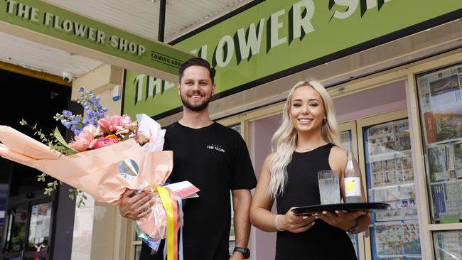 The Flower Shop licensee Brendon Hill and venue manager Claudia Hunt. Picture: Jonathan Ng