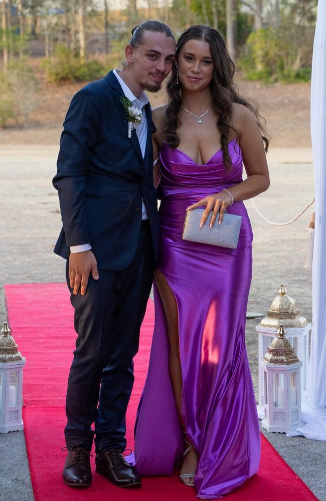 Charli Metropoulos and partner arrive at the Gympie State High School formal 2023. November 16, 2023. Picture: Christine Schindler