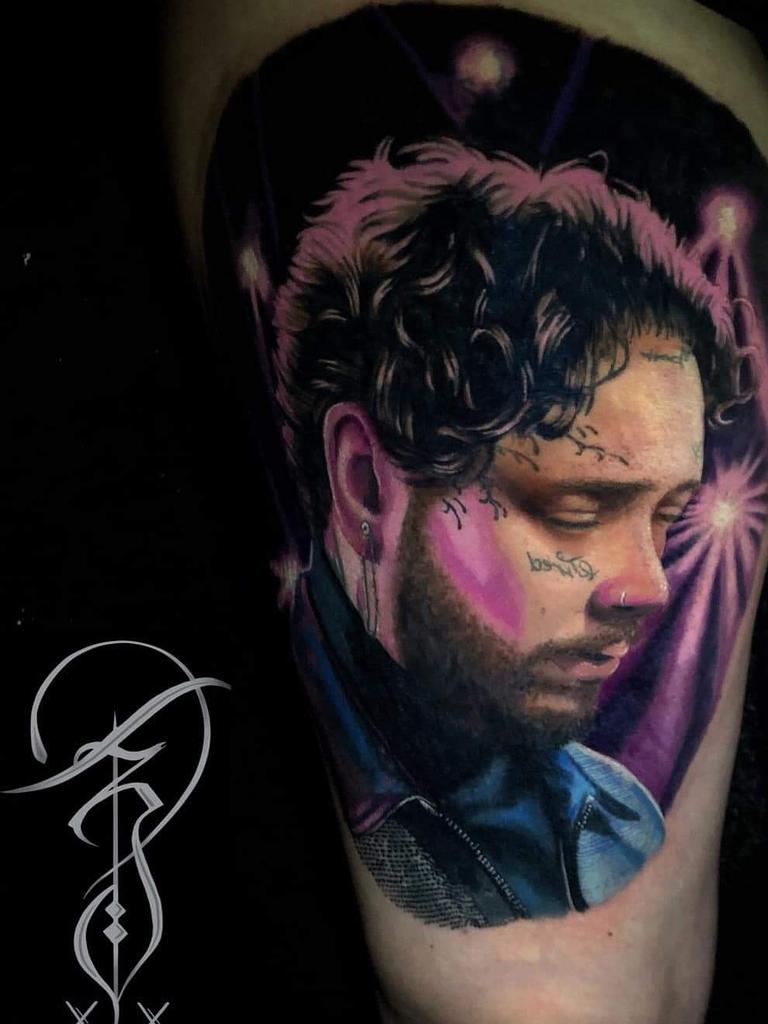 24/10/2019 - Post Malone by Brandon tattoos Picture: Brandon