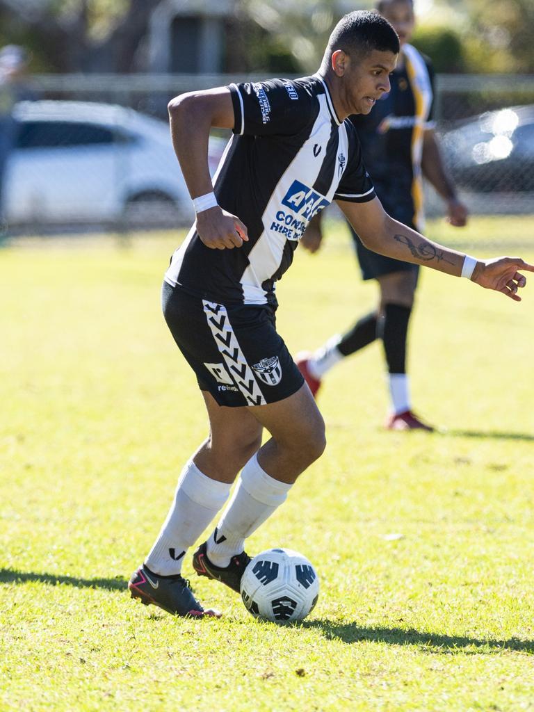 Nate Da Silva Reis of Willowburn against West Wanderers in U23 men FQ Darling Downs Presidents Cup football at West Wanderers, Sunday, July 24, 2022. Picture: Kevin Farmer