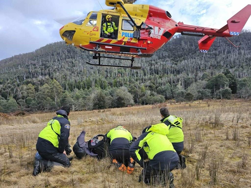 Walls of Jerusalem rescue of three stranded bushwalkers. July 16, 2024. Picture: Tasmania Police