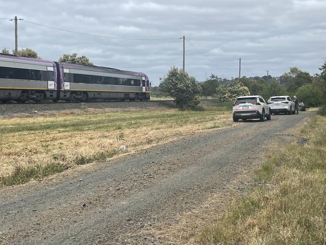 The Gippsland train lines have come to a halt after a person was hit by the train in Morwell on Thursday morning. Picture: Jack Colantouno