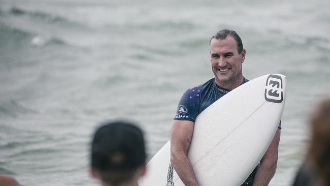 Joel Parkinson leaves the water after his heat at the Gold Coast Pro, Burleigh Heads. Picture: Glenn Campbell