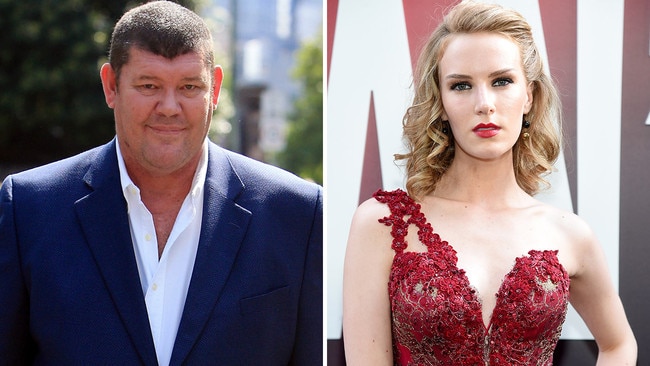 James Packer, left, and actress Charlotte Kirt. Picture: Aaron Francis/Getty Images