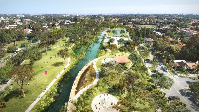 Artists impressions by landscape architects, McGregor Coxall. Pictured: Cook's Cove on the GreenWay.