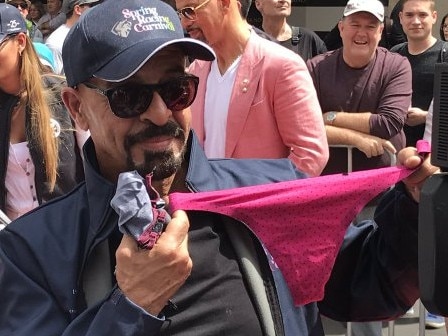 Marwan Koukash shows off his potential raceday outfit.