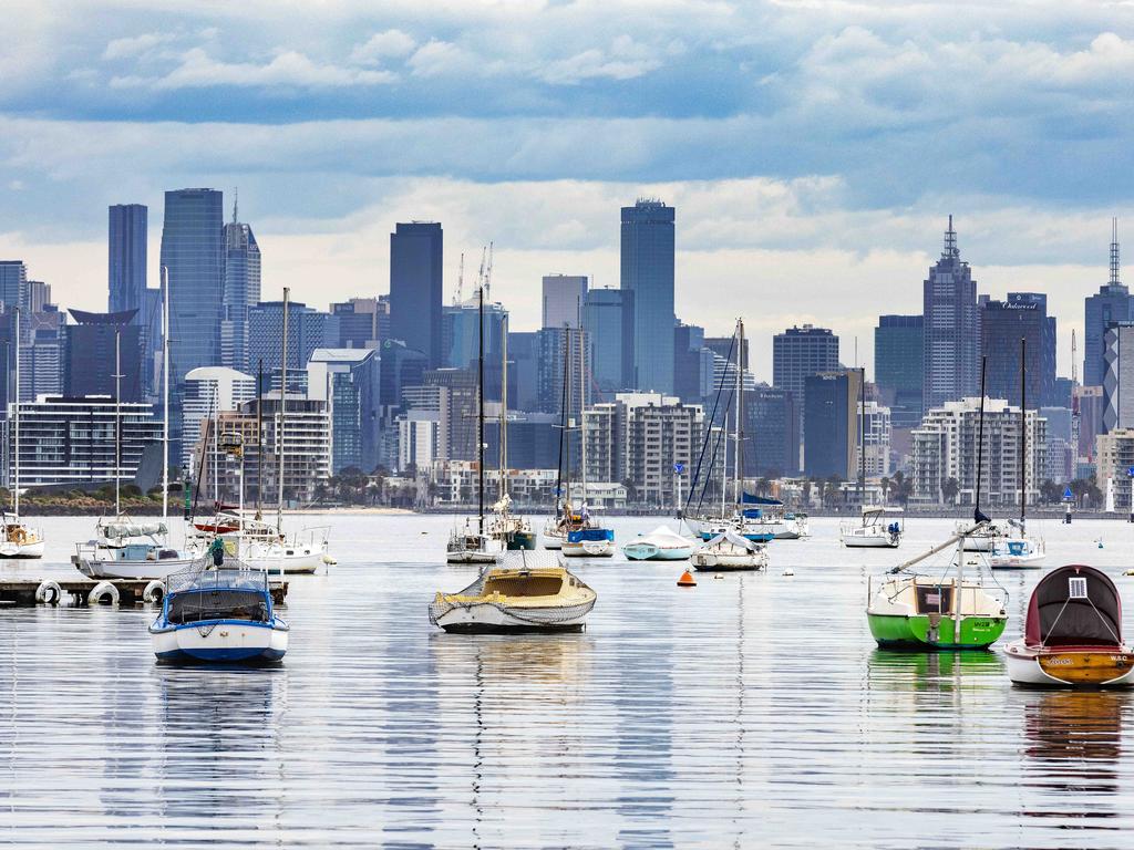 MELBOURNE, AUSTRALIA - NewsWire Photos - OCTOBER 28, 2021: Melbourne's CBD seen from Williamstown. Victoria's Department of Health issues 'high risk warning' for thunderstorm asthma event. Picture: NCA NewsWire/Sarah Matray