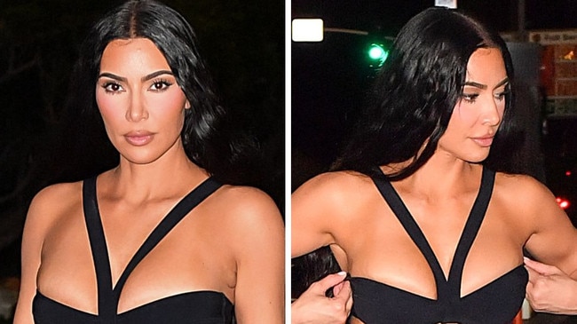 Kim K flashes undies in wild wedding outfit. Picture: Mega Agency