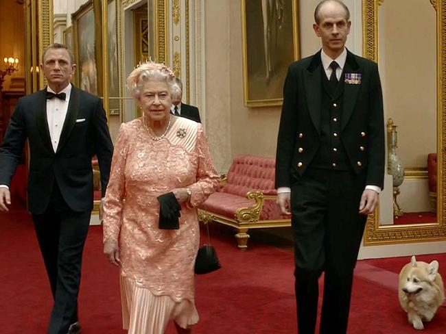 No stranger to Hollywood. The Queen filmed a James Bond skit with Daniel Craig for the London Olympics. Picture: AFP