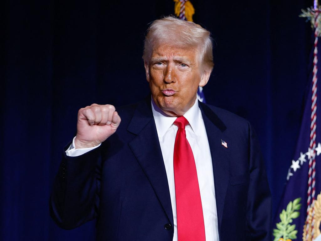 US President Donald Trump gestures as he arrives to speak during the National Prayer Breakfast at the Washington Hilton. Picture: AFP