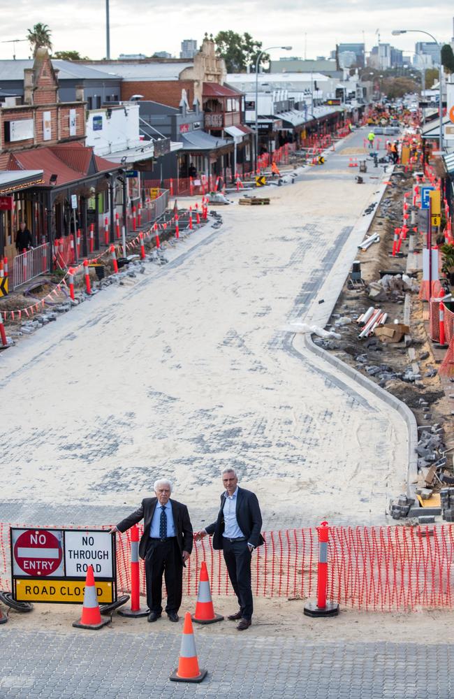 Landlords Chris and Con Angelopoulos on King William Rd Picture: Kelly Barnes