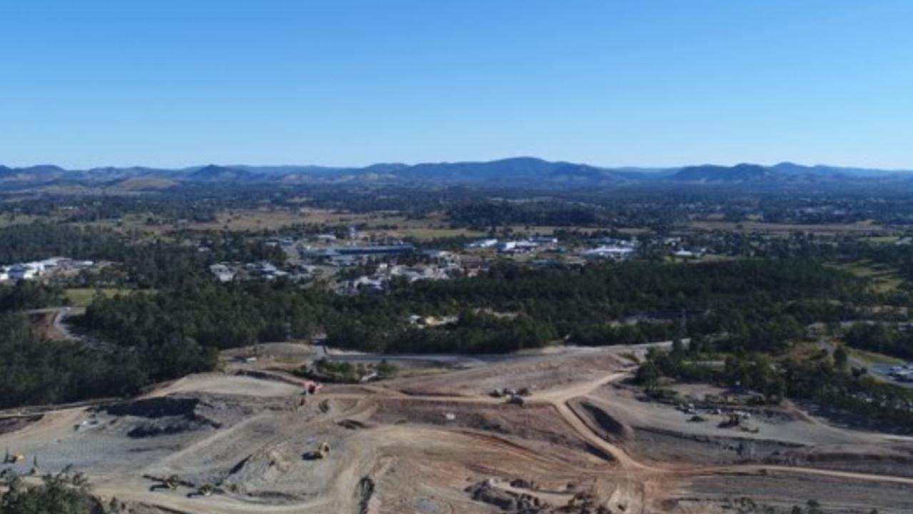 New drone images show the progress of the of the $1 billion, 26km final section of the Gympie Bypass from Woondum to Curra, as seen from East Deep Creek on June 17. Pictures: Josh Preston