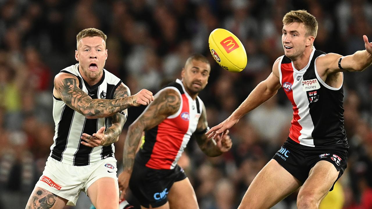 Jordan De Goey of the Magpies. Picture: Quinn Rooney/Getty Images