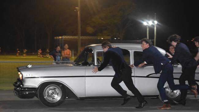 When a car wasn't working, the Year 12 guys pitched in to help.