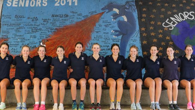 Some members of the St Margaret's Anglican Girls' School rowing program.