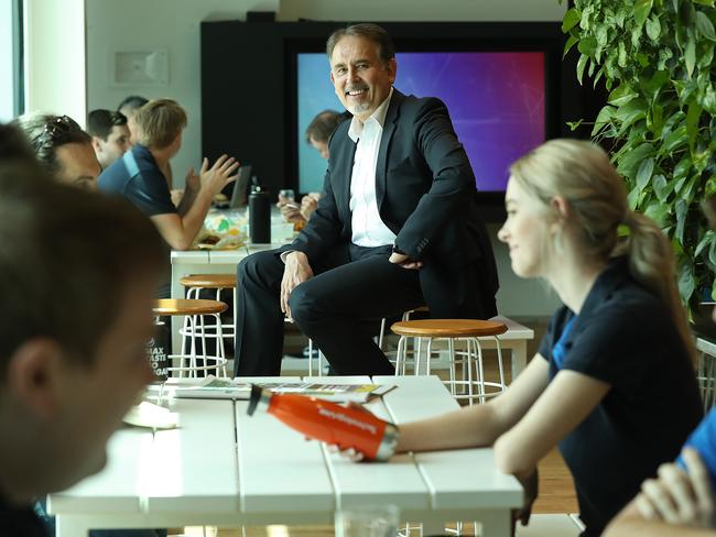 5/3/2019: Adrian Di Marco, CEO of Technology One, in the companies "Village Green" area of their office in Fortitude Valley,  Brisbane. Lyndon Mechielsen/The Australian