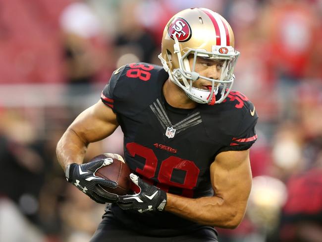 Jarryd Hayne looks to make a run during his stint with the San Francisco 49ers. Picture: Getty Images