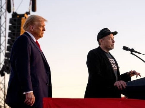 Elon Musk appeared on stage with former President Donald Trump during a campaign event. Picture: Justin Merriman/Bloomberg News