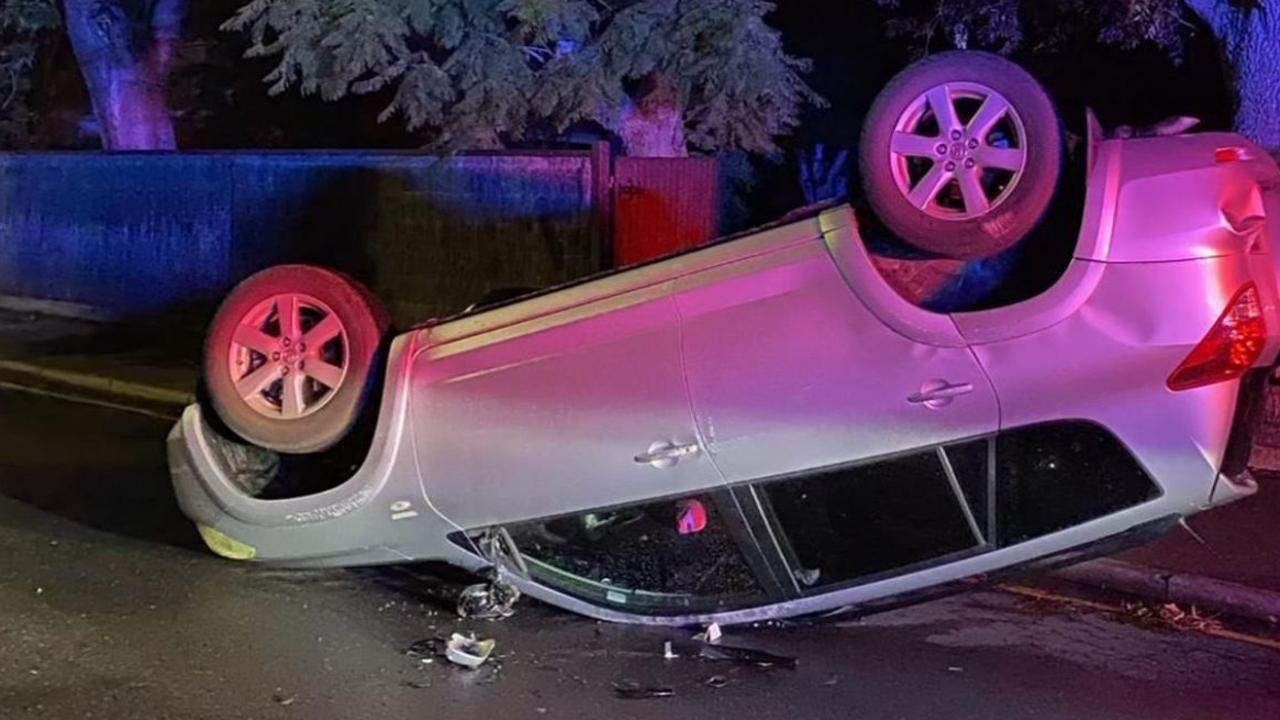 ‘Drunk’ 18yo girl flips car on to roof in Adelaide’s east