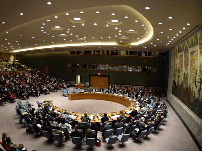 A view of the Security Council during a meeting at the United Nations on July 21, 2014 in New York. AFP PHOTO / Timothy A. CLARY