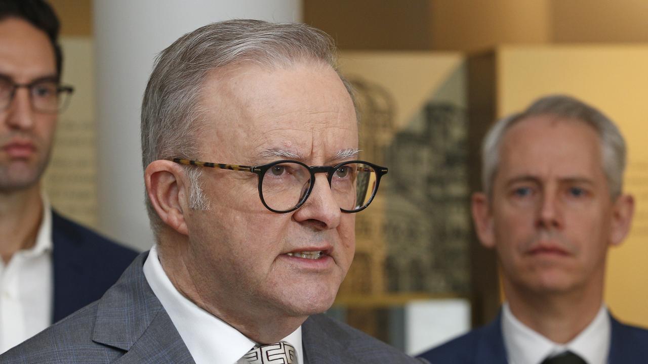 Mr Albanese has stood by Immigration Minister Andrew Giles (right) during ongoing attacks from the opposition. Picture: NewsWire / John Appleyard