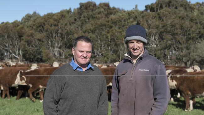 Helping hand: Mark Wootton with employee Jack Leonard. Picture: Karla Northcott