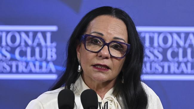 Indigenous Australians minister Linda Burney addresses the National Press Club of Australia in Canberra. Picture: NCA NewsWire / Martin Ollman