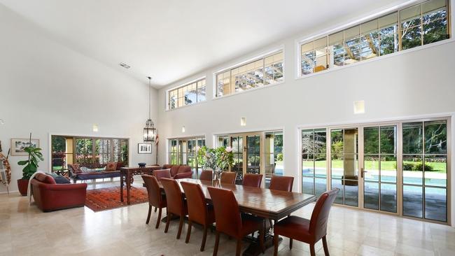 The lower level of the home has 20ft ceilings.